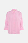 Chemise à manches longues rose rayée de ONLY, avec manches trois-quarts et fermeture boutonnée