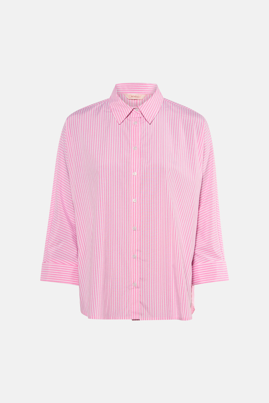 Chemise à manches longues rose rayée de ONLY, avec manches trois-quarts et fermeture boutonnée