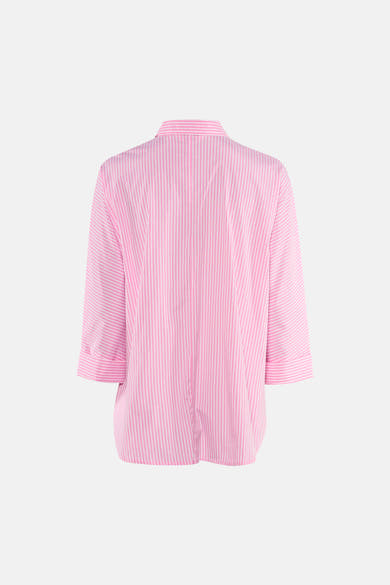 Chemise à manches longues rose rayée de ONLY, vue arrière, avec manches trois-quarts.