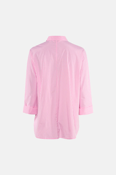 Chemise à manches longues rose rayée de ONLY, vue arrière, avec manches trois-quarts.
