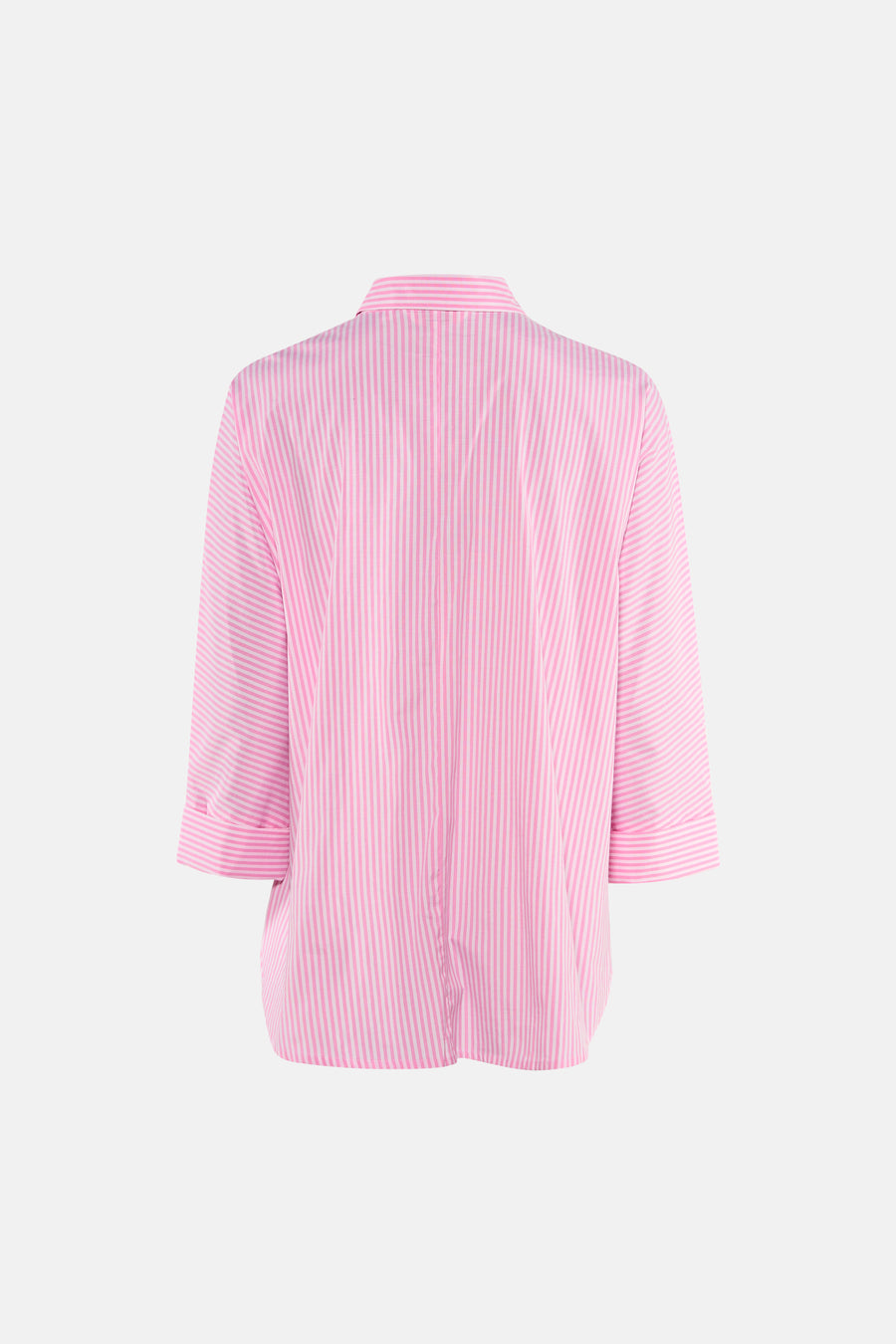 Chemise à manches longues rose rayée de ONLY, vue arrière, avec manches trois-quarts.