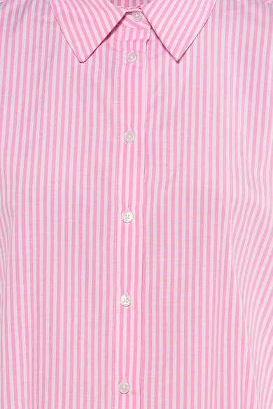 Chemise à manches longues rose rayée de ONLY, avec une fermeture boutonnée sur le devant et un col classique.