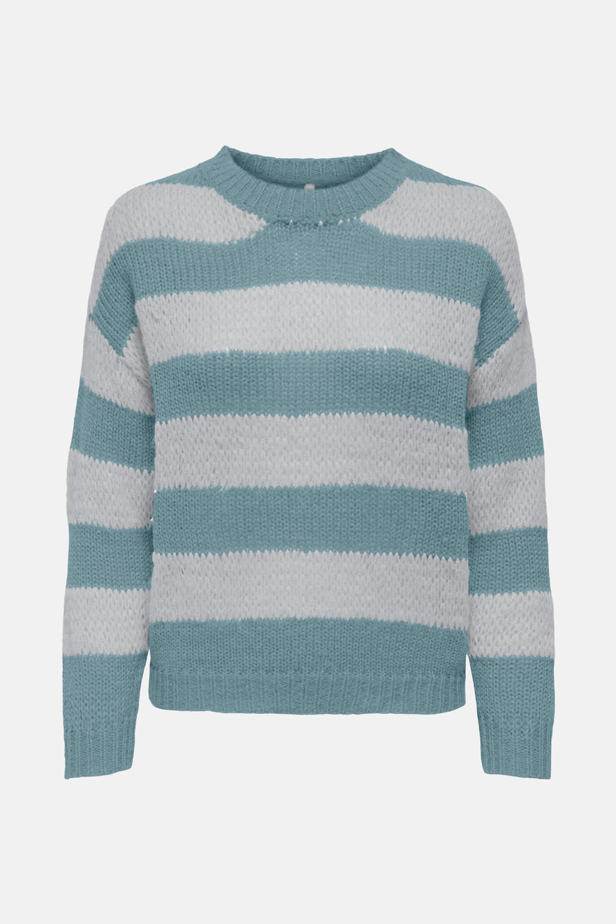 Trui met ronde hals in doorschijnende gebreide stof met strepen van ONLY, meerkleurig blauw en wit.