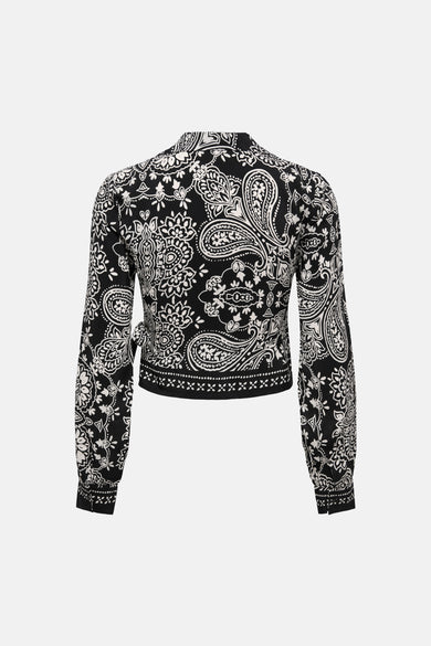 Blouse à manches longues multicolore de ONLY, avec motif cachemire noir et blanc.
