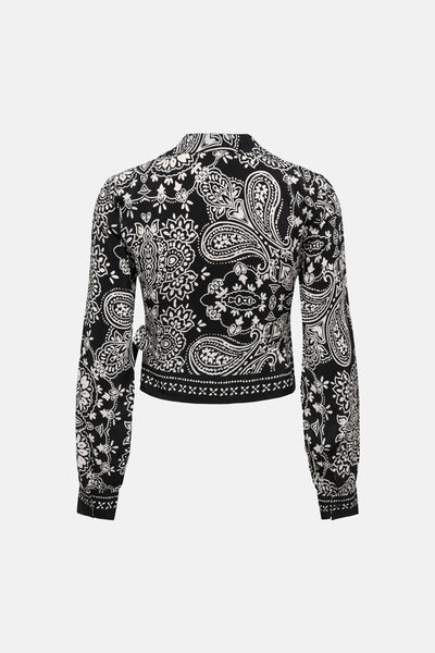 Blouse à manches longues multicolore de ONLY, avec motif cachemire noir et blanc.