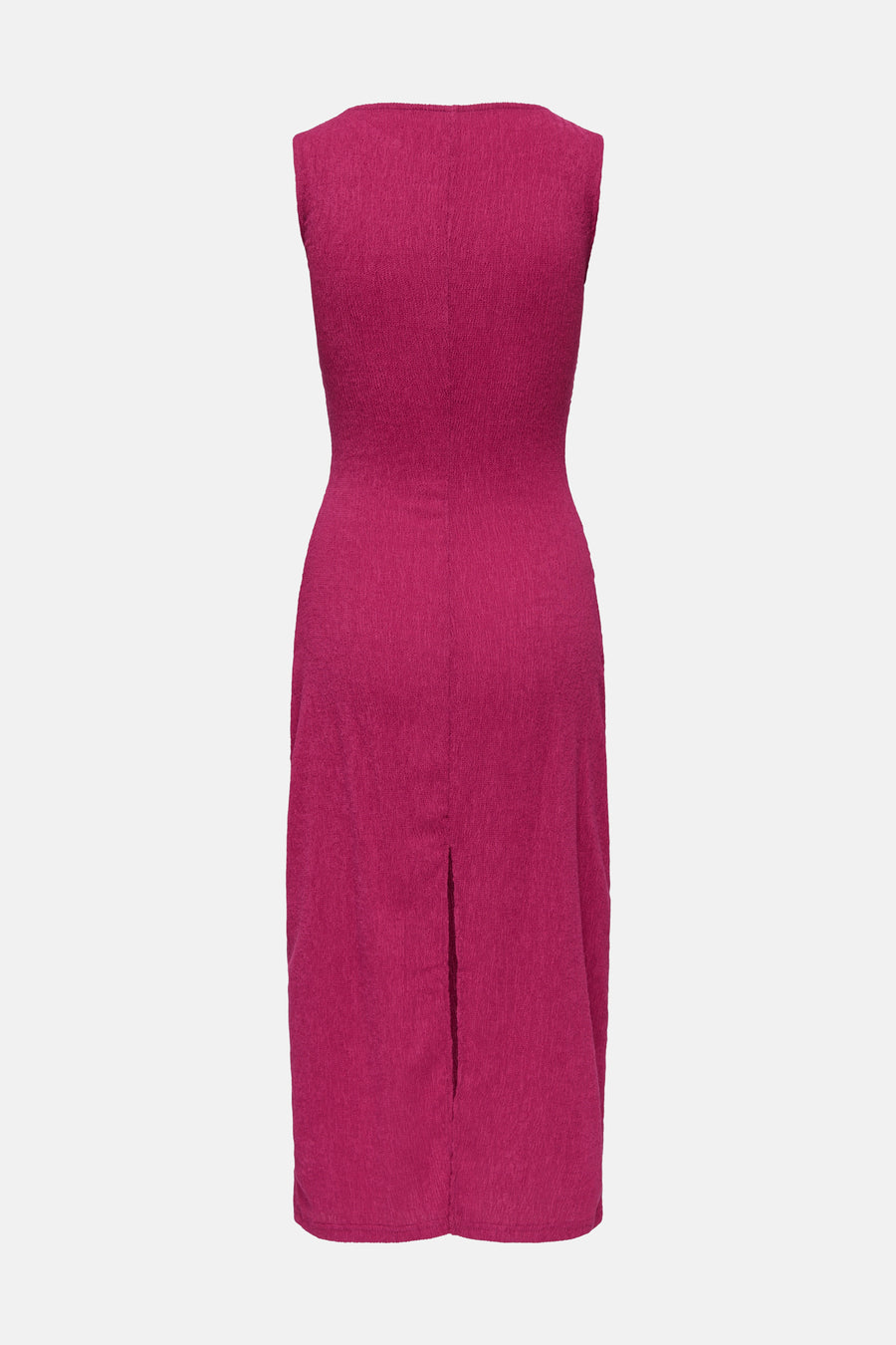 Roze textuurjurk van ONLY® zonder mouwen, aansluitende pasvorm, vierkante rug en split achter.