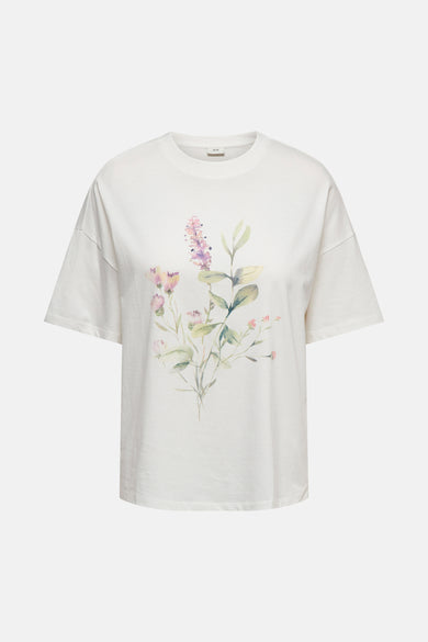 Wit T-shirt met korte mouwen van JDY, normale pasvorm, van achteren getoond.