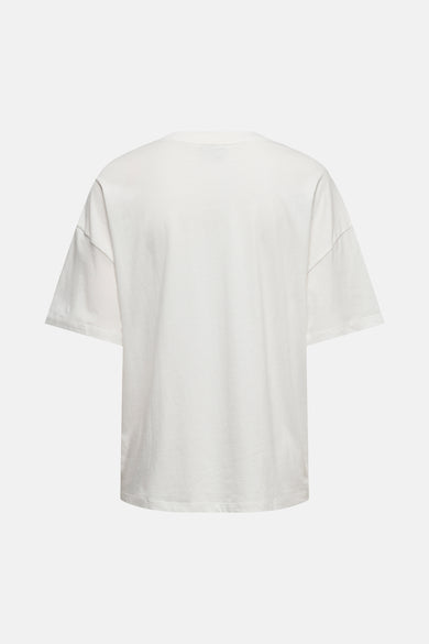 T-shirt blanc à manches courtes de JDY, coupe décontractée, présenté de dos.