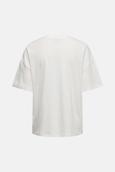 T-shirt blanc à manches courtes de JDY, coupe décontractée, présenté de dos.