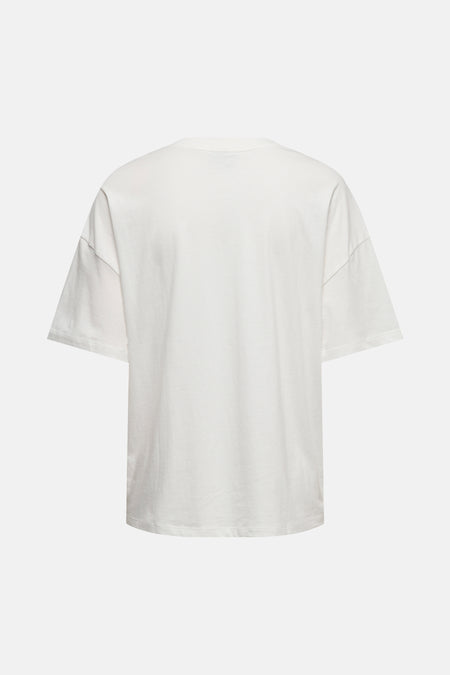 T-shirt blanc à manches courtes de JDY, coupe décontractée, présenté de dos.
