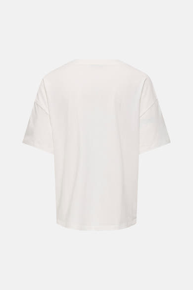 T-shirt blanc à manches courtes de JDY, vue de dos, coupe décontractée.