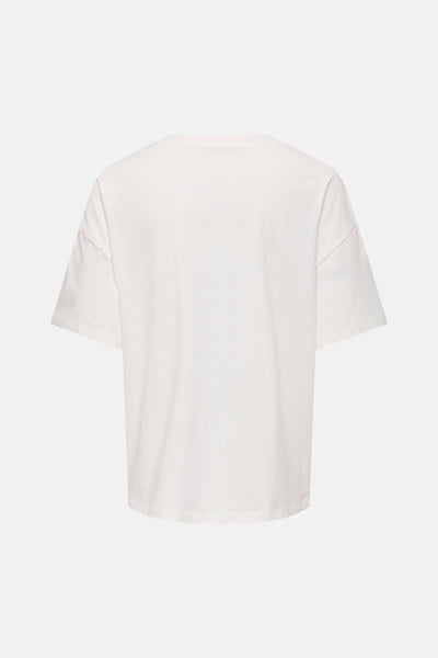 T-shirt blanc à manches courtes de JDY, vue de dos, coupe décontractée.