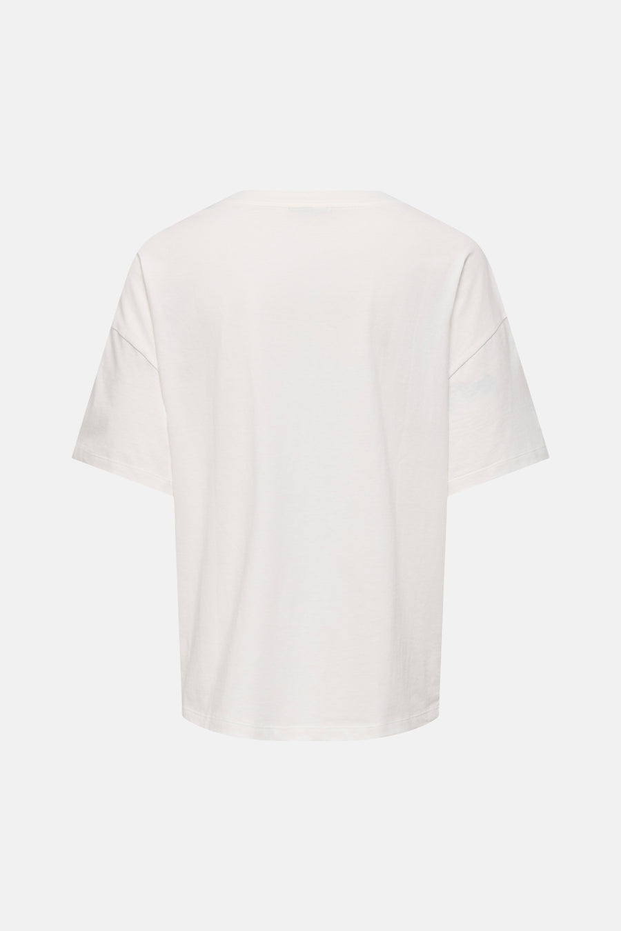 T-shirt blanc à manches courtes de JDY, vue de dos, coupe décontractée.