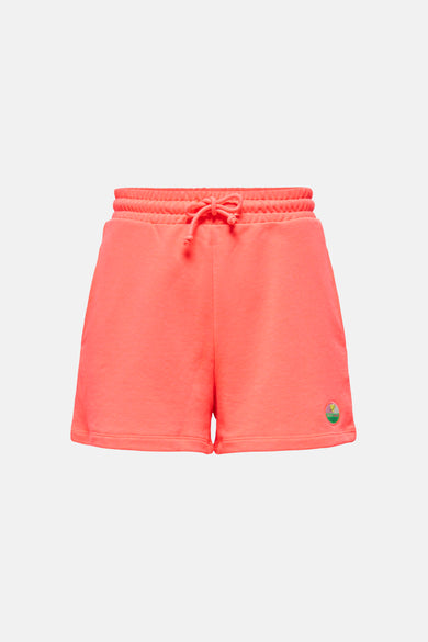 Koraalrode short van ONLY, met elastische tailleband en een relaxte pasvorm.