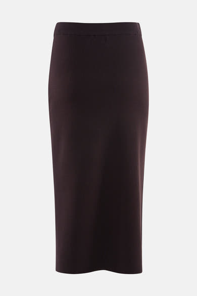 Jupe crayon midi brune de JDY en maille côtelée.