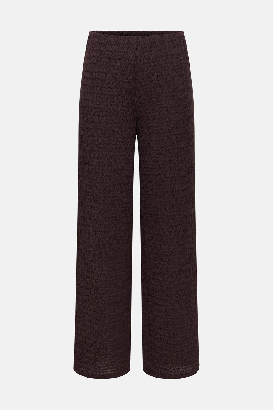Pantalon marron, de ONLY, avec une texture gaufrée distinctive et une coupe ample.