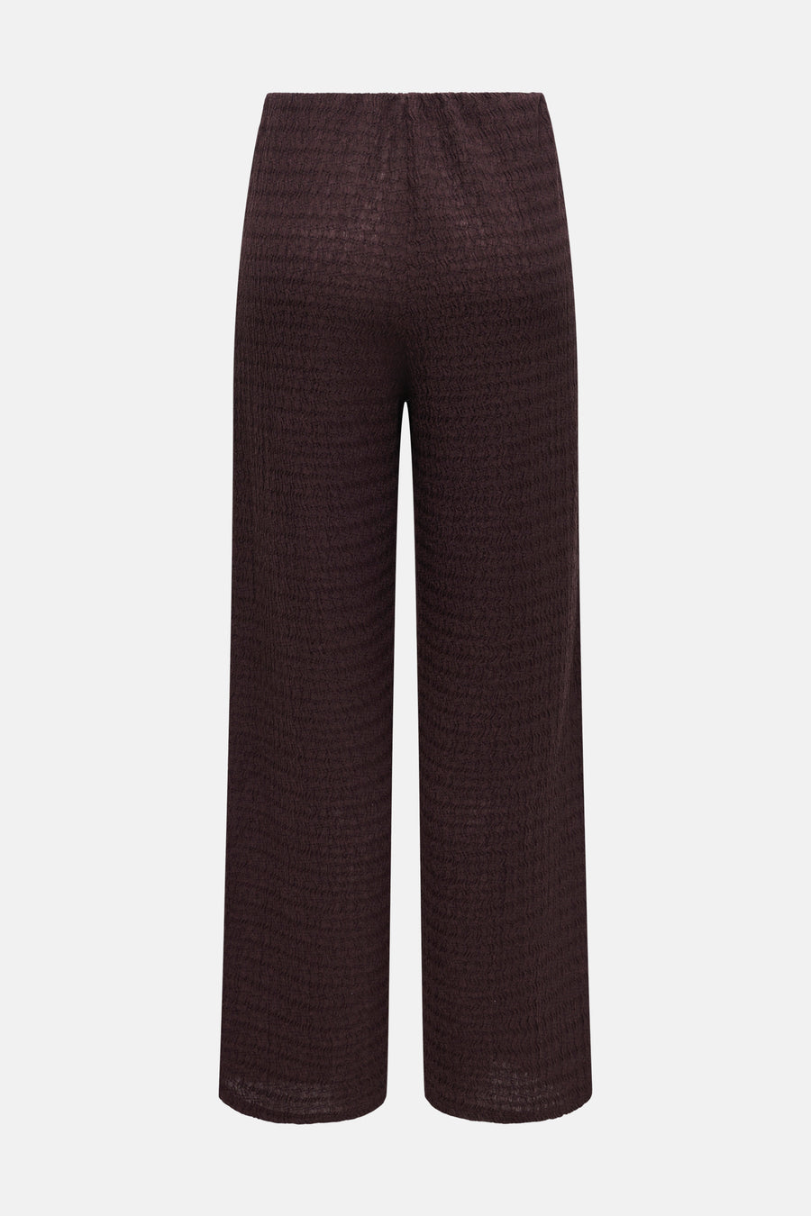 Pantalon marron de ONLY, à texture gaufrée, coupe large et longueur cheville.