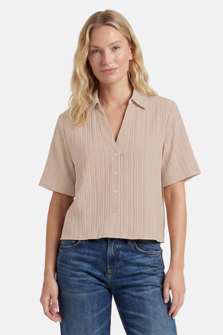 Chemise à manches courtes - beige