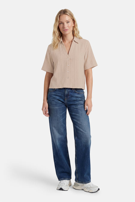 Chemise à manches courtes - beige