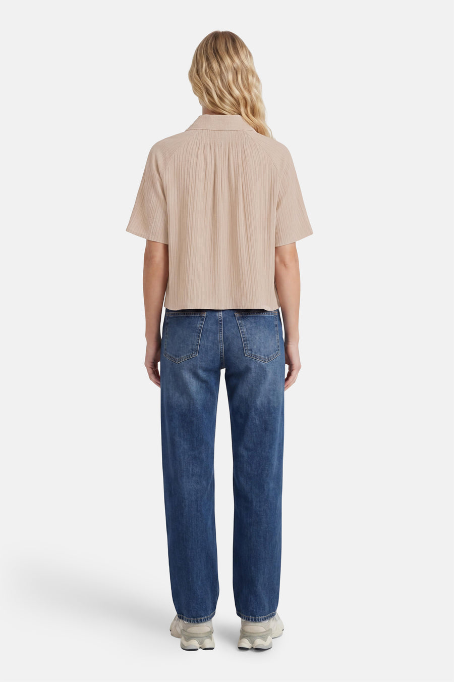 Hemd met korte mouwen - beige