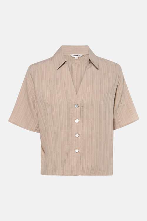 Chemise à manches courtes - beige