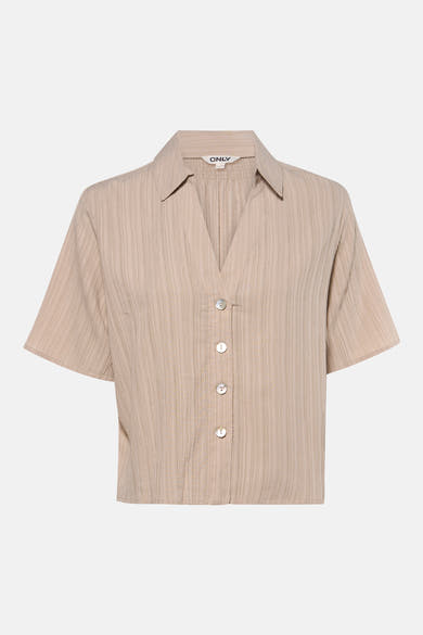 Hemd met korte mouwen - beige