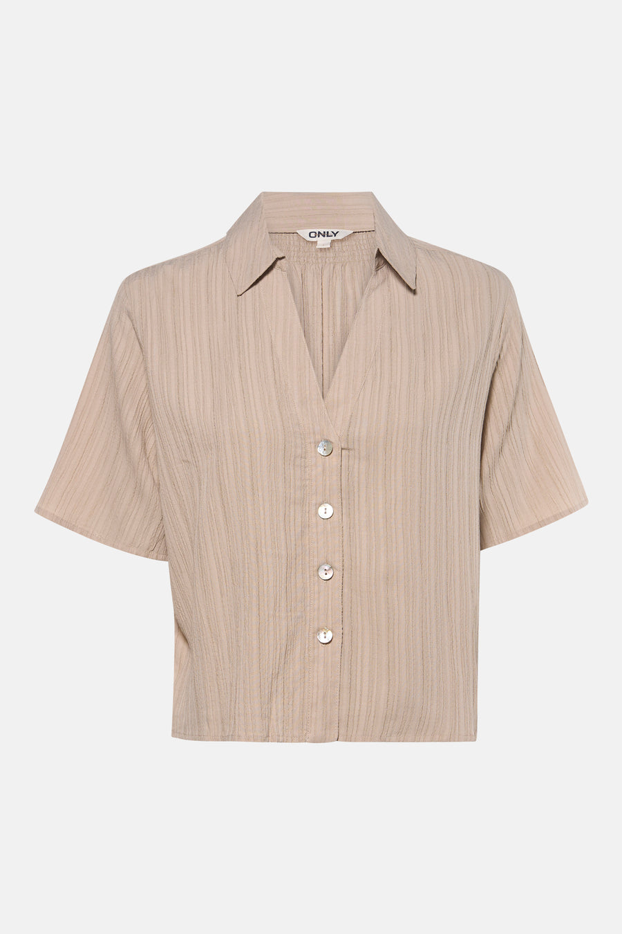 Hemd met korte mouwen - beige