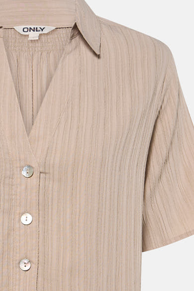 Hemd met korte mouwen - beige