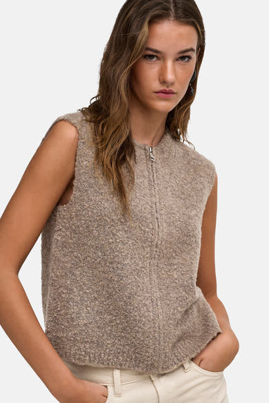 Dames tops pull zonder mouw beige - ONLY®