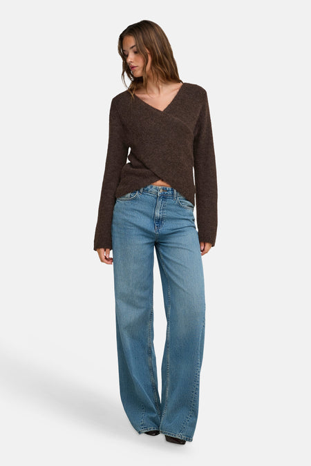 Pull col V brun - ONLY®