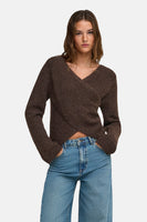 Trui met V-hals bruin - ONLY®