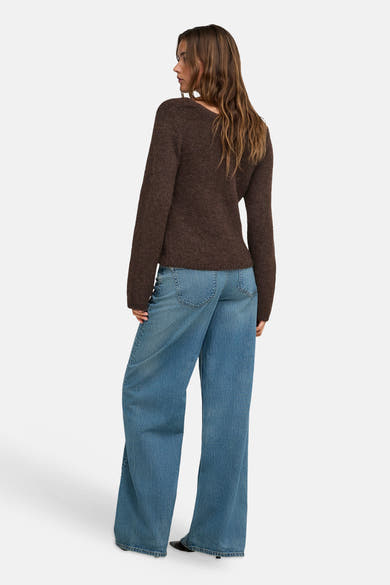 Trui met V-hals bruin - ONLY®