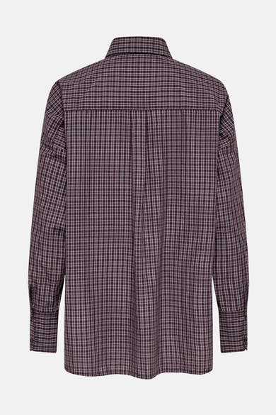 Chemise à manches longues multicolore de ONLY, à carreaux avec boutons aux poignets, vue de dos.