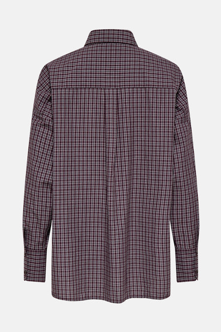 Chemise à manches longues multicolore de ONLY, à carreaux avec boutons aux poignets, vue de dos.