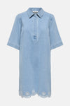 Kleedje met korte mouwen - light blue denim
