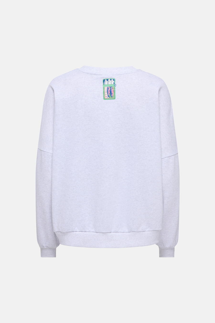 Sweat gris chiné de ONLY® avec un motif coloré boîte de sardines au dos.