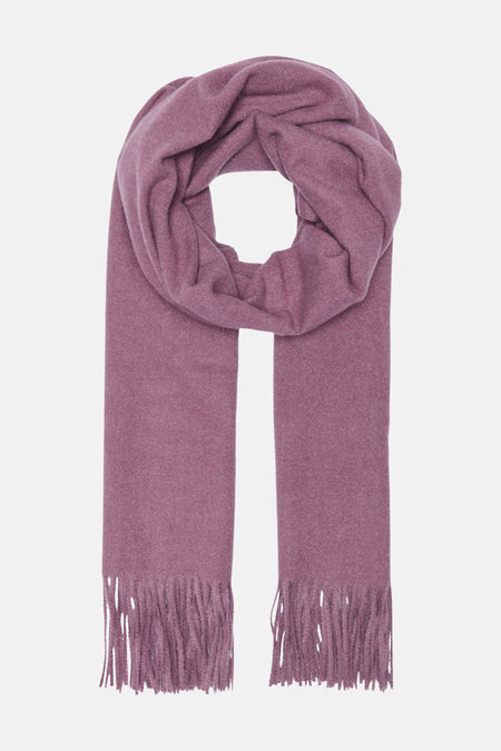 Écharpe rose violacé ONLY® à franges, présentée nouée