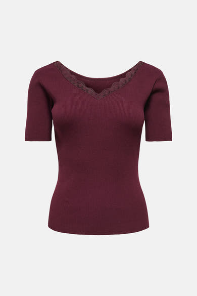 Top uni manches courtes rouge - JDY