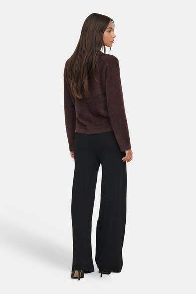 Pull col rond brun - JDY