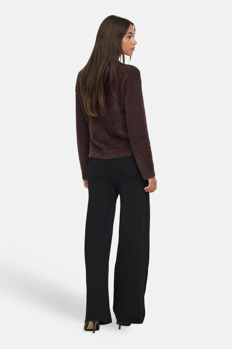 Pull col rond brun - JDY
