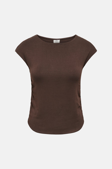 Top uni manches courtes brun - JDY