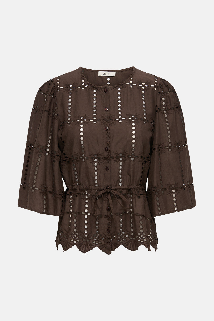 Blouse met korte mouwen - bruin