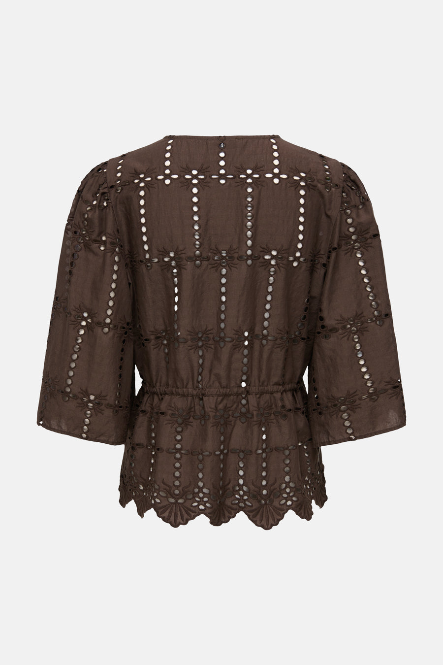 Blouse met korte mouwen - bruin