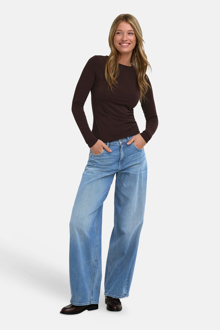 Top uni manches longues brun - ONLY®