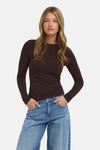 Top uni manches longues brun - ONLY®