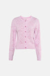 Gilet violet de ONLY, avec motif floral brodé ton sur ton et fermeture boutonnée.
