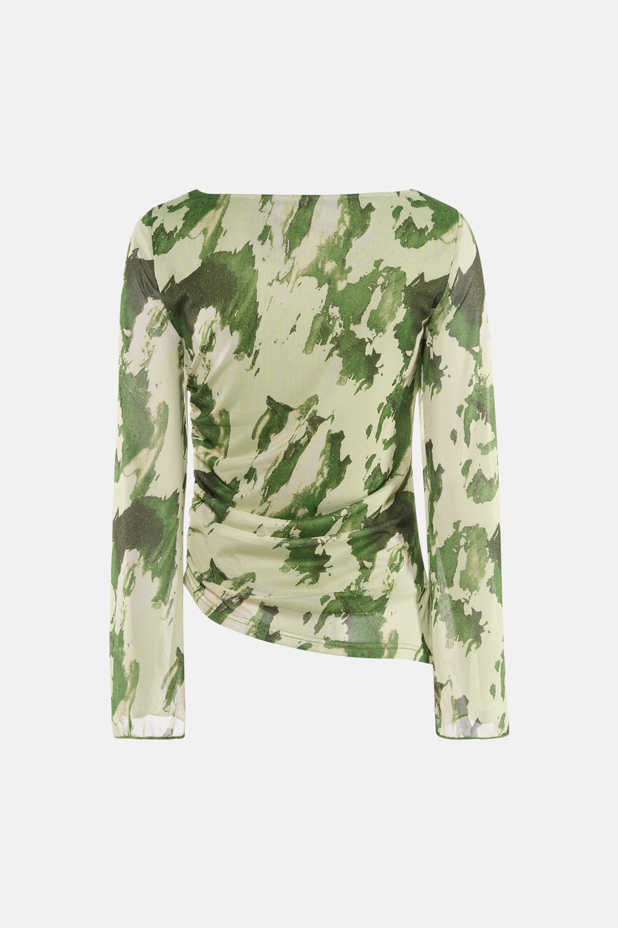 T-shirt à manches longues vert de JDY avec un motif camouflage dans des tons de vert et blanc.