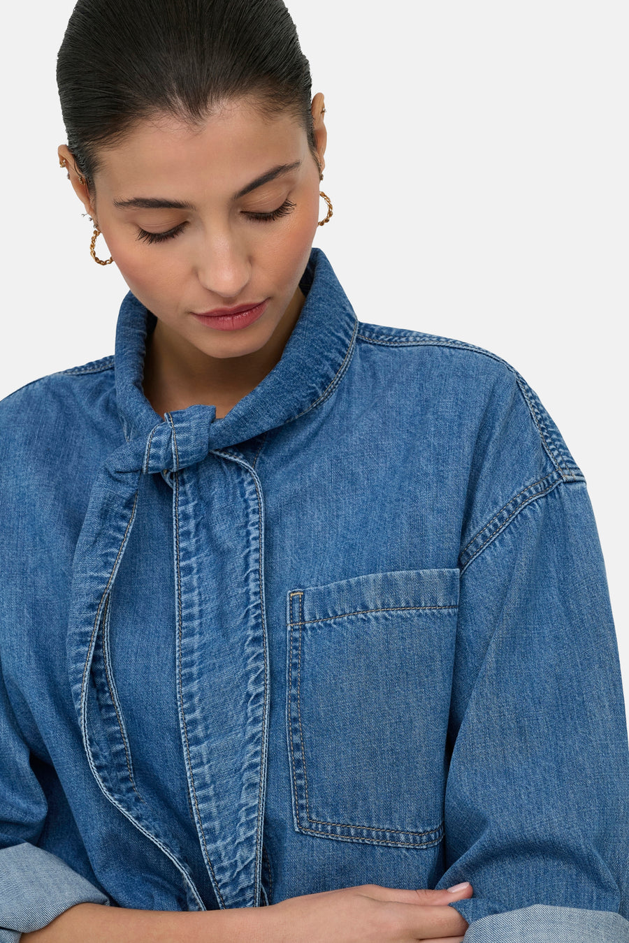 Hemd (lange mouwen) mid blue denim - ONLY®