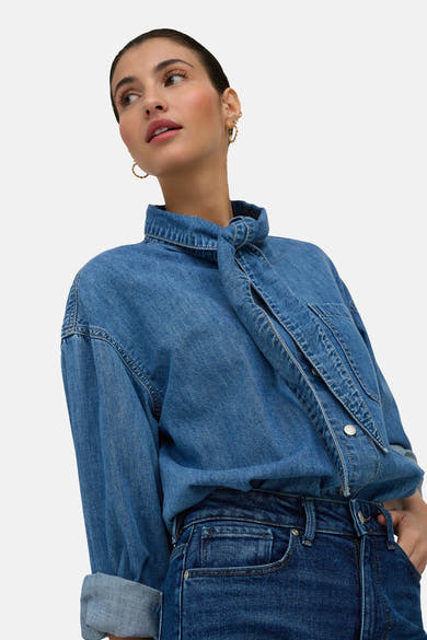 Hemd (lange mouwen) mid blue denim - ONLY®