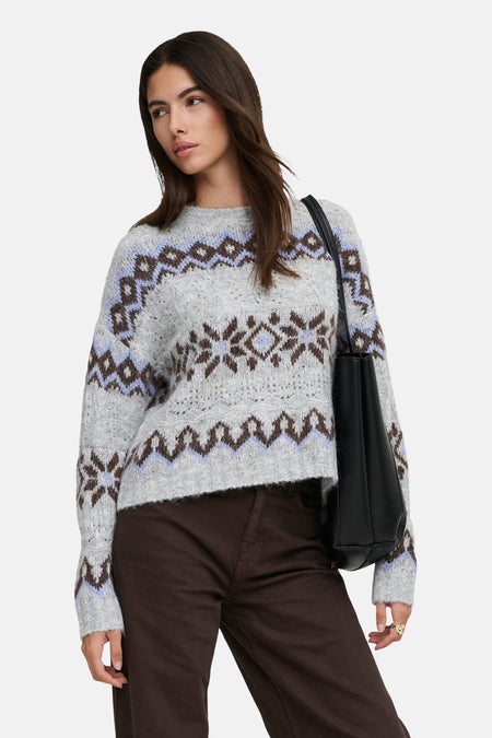 Pull col O - Light Grey Melange